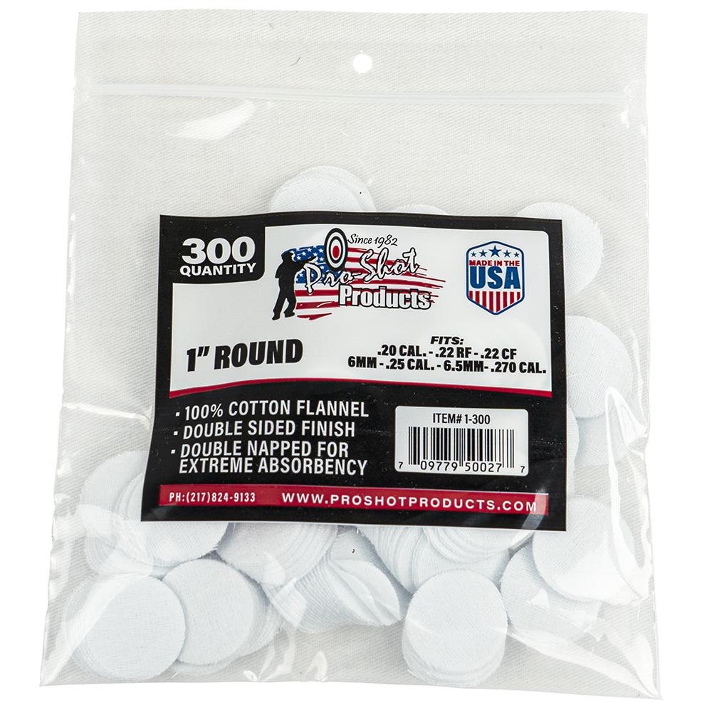 COTTON CLEANING PATCH 22/270CAL 1 RND 300/CT