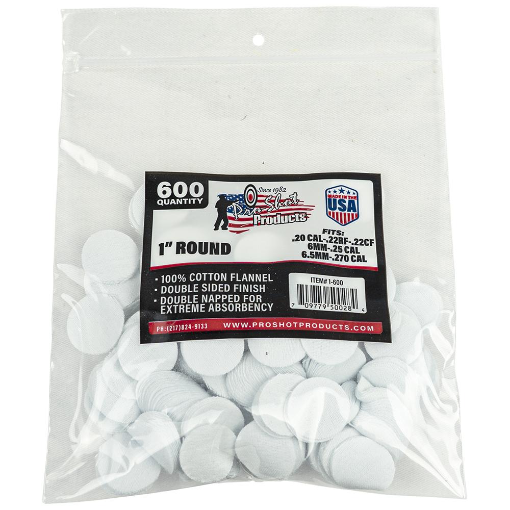 COTTON CLEANING PATCH 22/270CAL 1 RND 600/CT