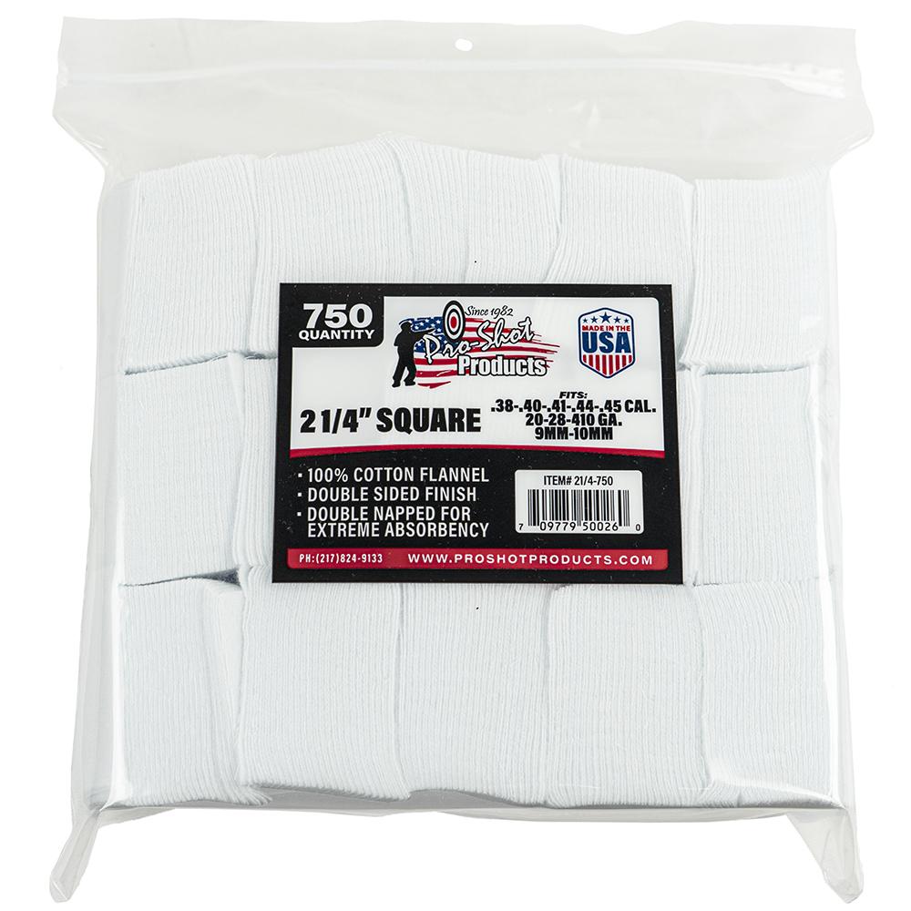 COTTON CLEANING PATCH 2-1/4 SQUARE .38.45CAL 750/PK
