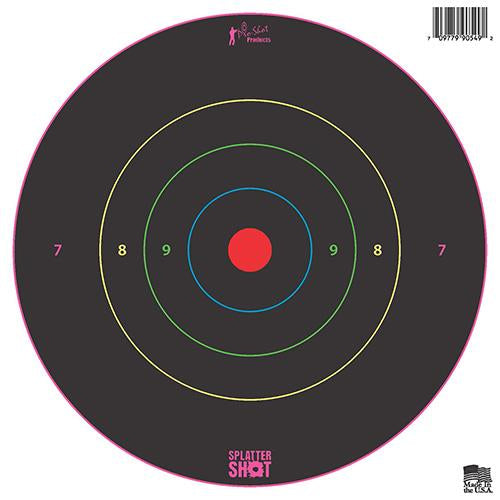 SPLATTER SHOT 8 BULLSEYE MULTI-COLOR RINGS - HEAVY TAG PAPER - 6 PK
