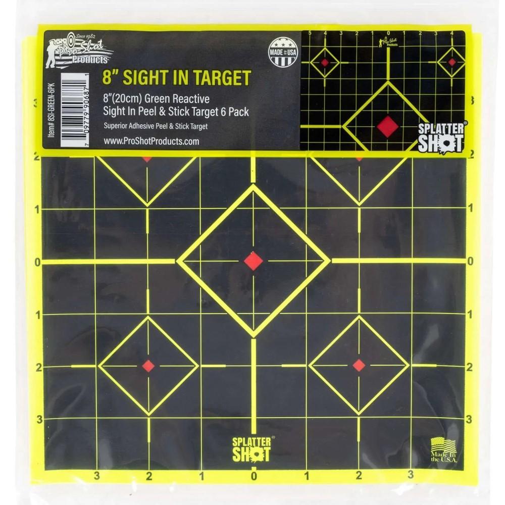 Splatter Shot 8 Green Sight-In Target - Peel & Stick - 6 Pack