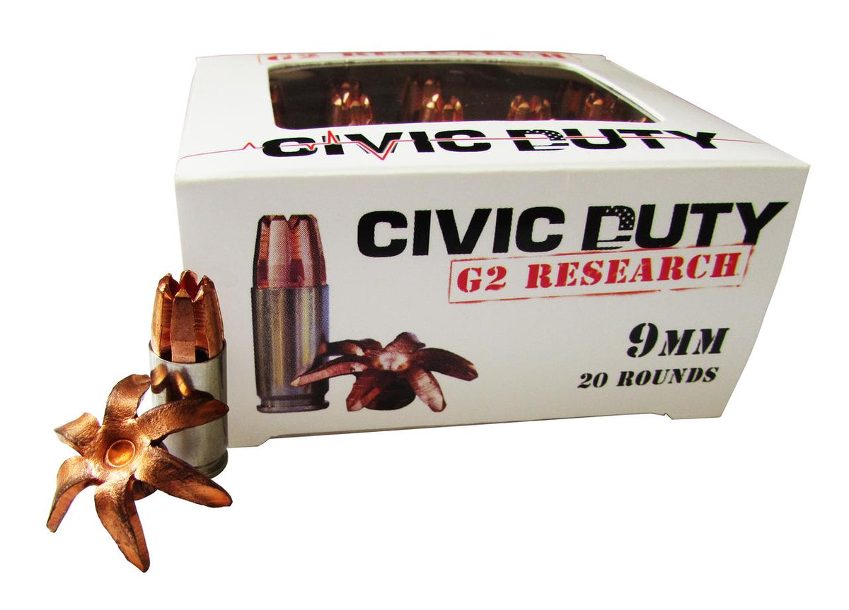 G2R CIVIC DUTY 9MM 100gr 20 RD BOX