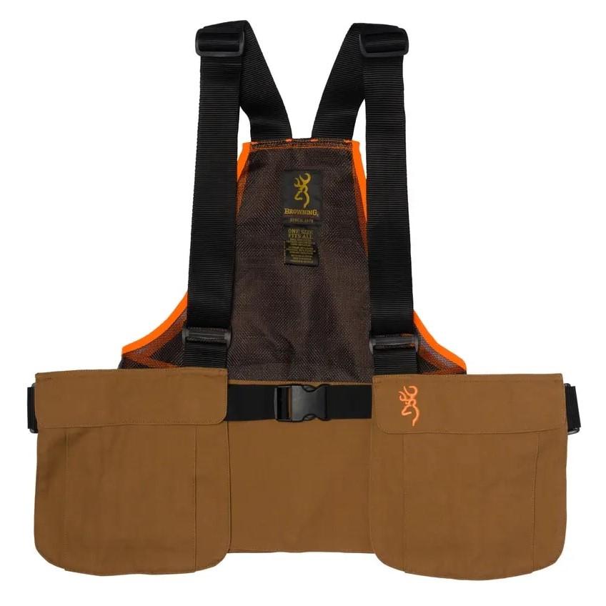 Browning Upland Strap VEST TAN/Blaze ONESIZE Fits Most