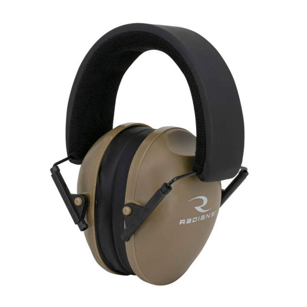 Radians Low Profile Ear Muff with revised ergonomic ear cups in Tan