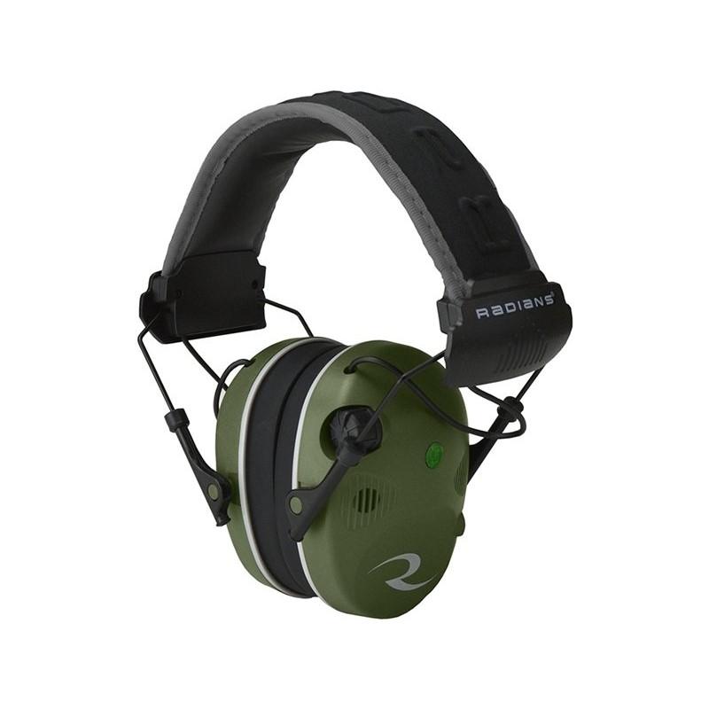 Military Green / Black Quad Microphone Electronic Earmuff 3.5mm Stereo Jack