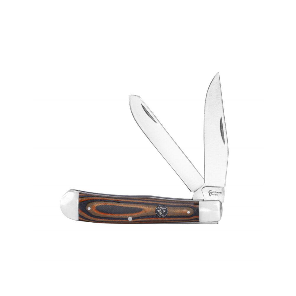 Cattleman Knife Cowhand Trapper - Brown- 2 Blade (4.125in / 3.25in)