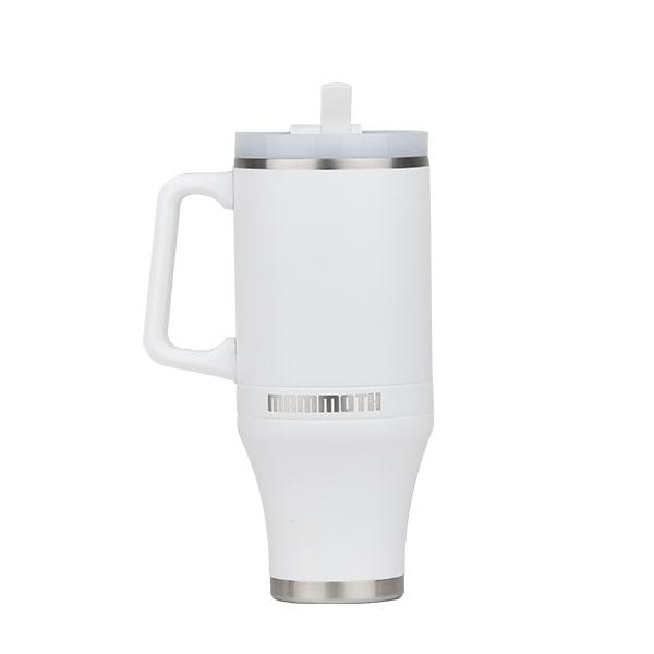 Mammoth Ascent 40 oz Tumbler with handle and straw - White
