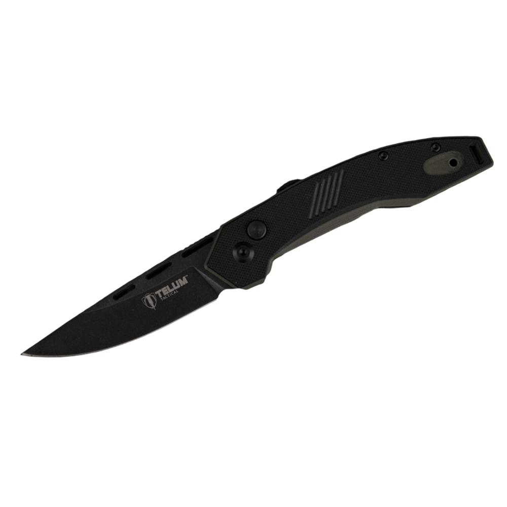 Telum Tactical Knife Incinerator OD Green/Black Automatic 3.5in S35V Blade