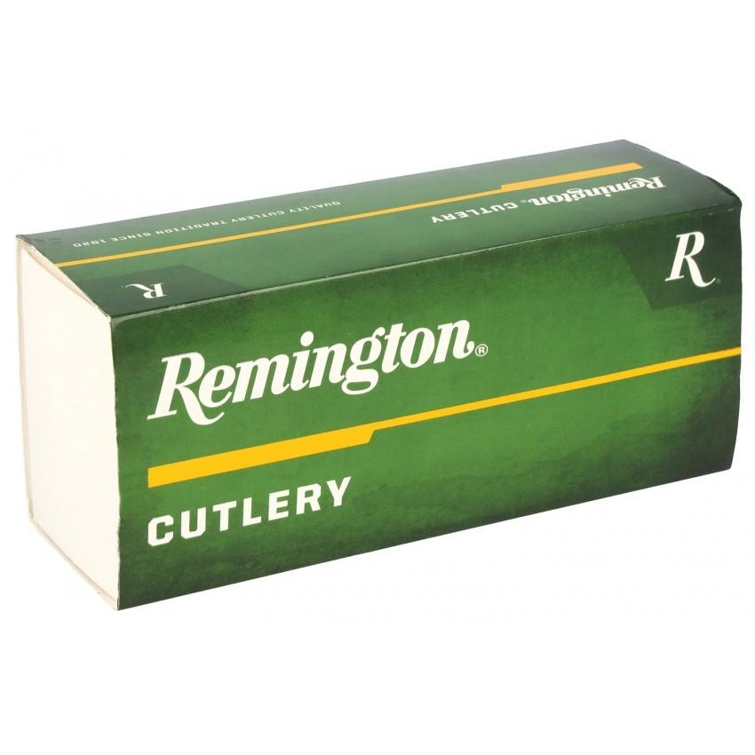 REMINGTON HUNTER D2 TRAILING POINT FOLDER 4in BLK LTHR SHEATH KNIFE