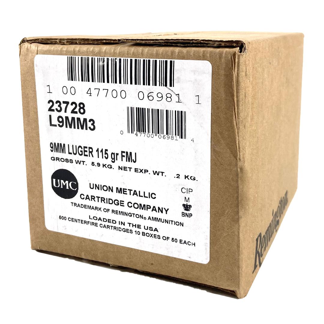 REMINGTON UMC 9MM LUGER 115GR FMJ AMMO 1000RD