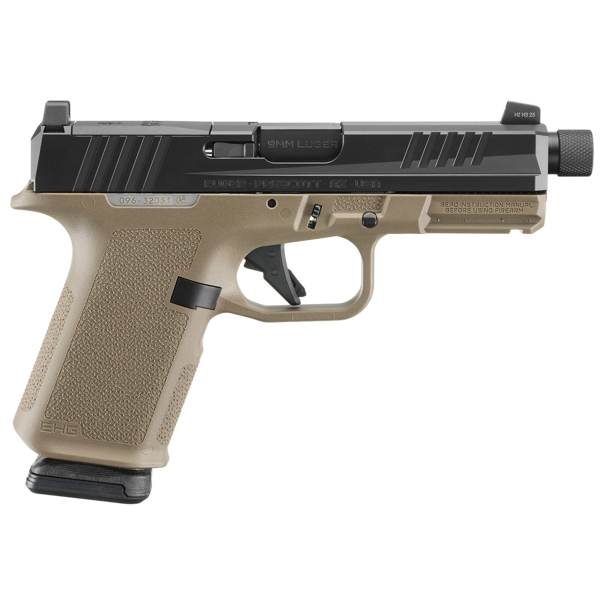 RUGER RXM 9MM 15RD OR NS 4.5" TB FDE
