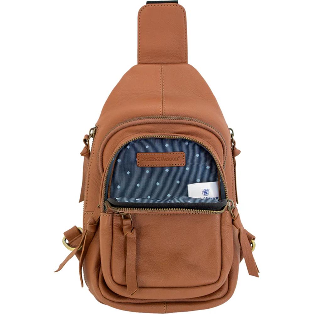 Smith & Wesson Leather CCW Sling Bag - Tan