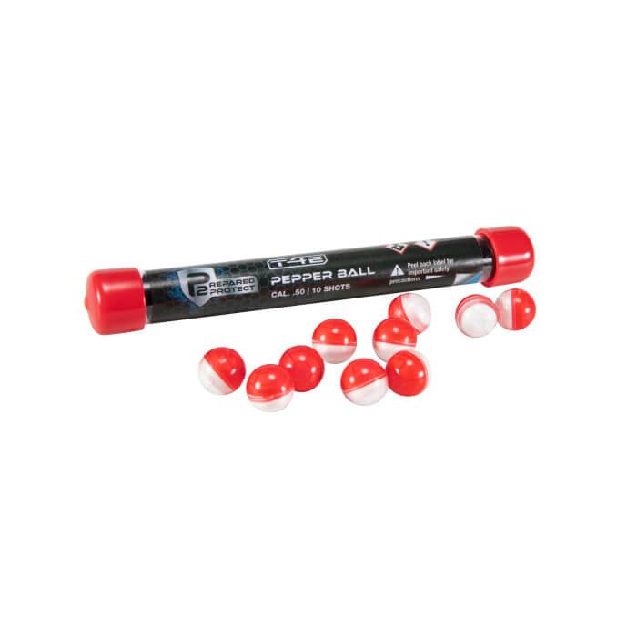 Umarex Prepared2Protect by T4E PEPPER BALL- .50 CAL RED/WHITE- 10 CT