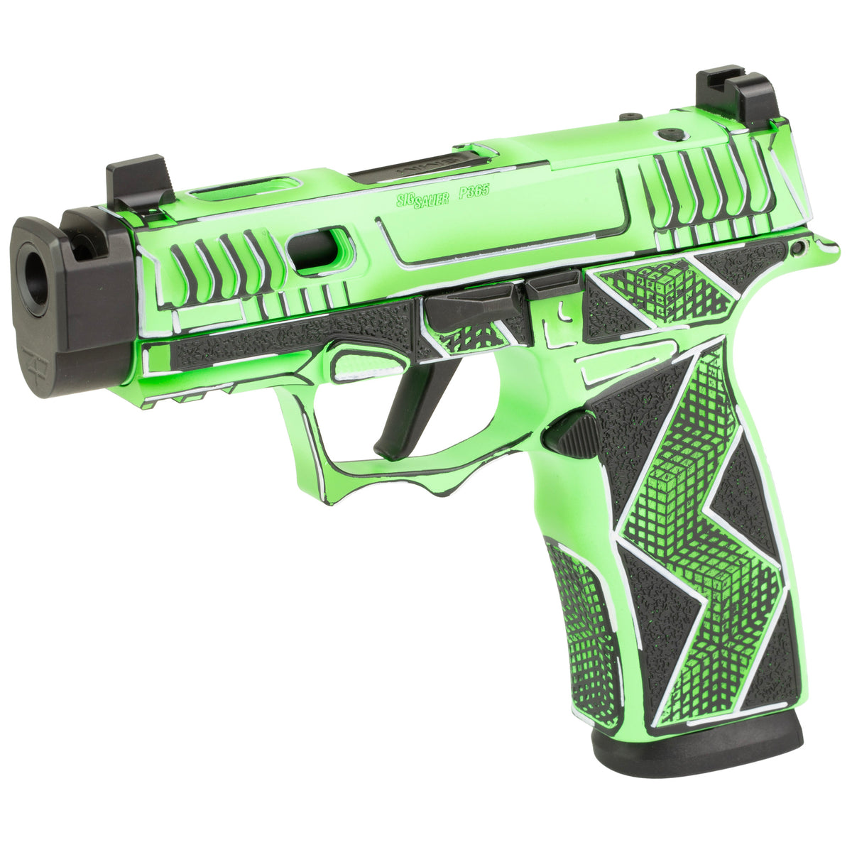 Sig Sauer P365X Komodo Anime - 9MM 17rd (Custom Dayglow Green Cerakote Finish by Shark Coast Tactical) [SCT300-252-0408-