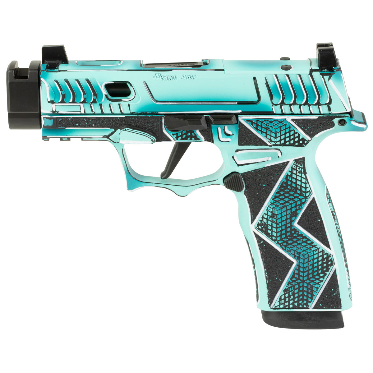 Sig Sauer P365X Komodo Anime - 9MM 17rd (Custom Dayglow Blue Cerakote Finish by Shark Coast Tactical) [SCT300-252-0408-6