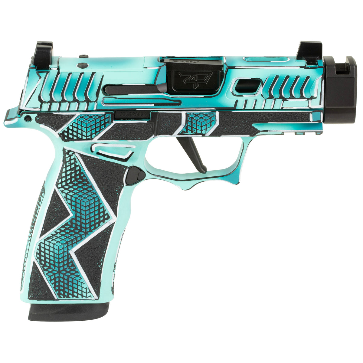 Sig Sauer P365X Komodo Anime - 9MM 17rd (Custom Dayglow Blue Cerakote Finish by Shark Coast Tactical) [SCT300-252-0408-6