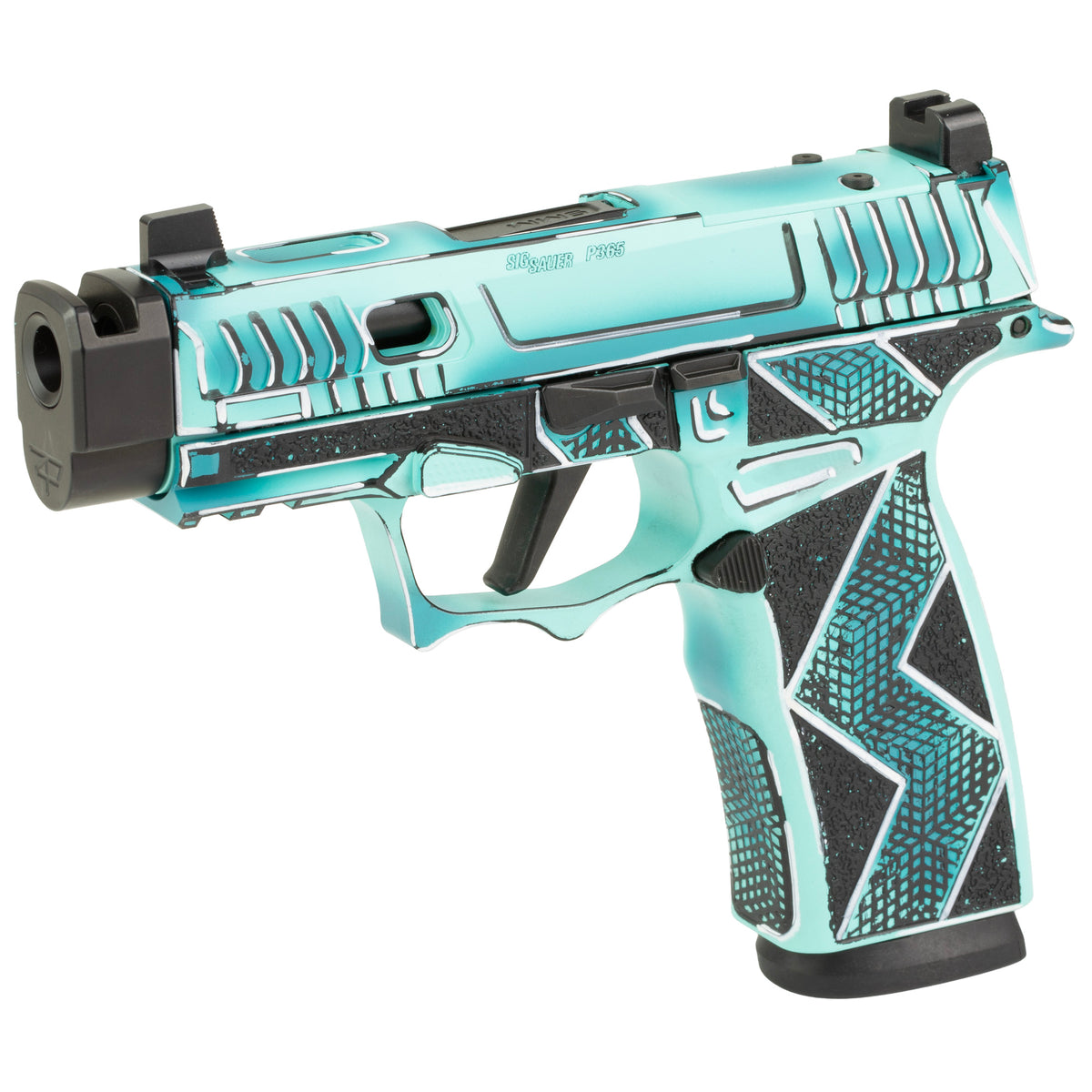 Sig Sauer P365X Komodo Anime - 9MM 17rd (Custom Dayglow Blue Cerakote Finish by Shark Coast Tactical) [SCT300-252-0408-6
