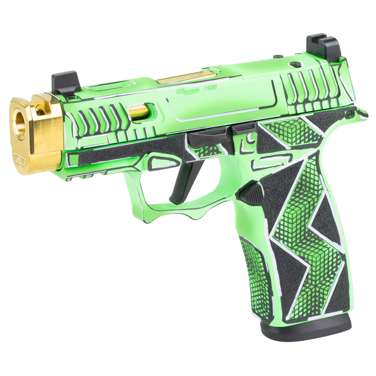 Sig Sauer P365X Komodo Anime - 9MM 17rd (Custom Dayglow Green Cerakote Finish by Shark Coast Tactical) [SCT300-252-0409-