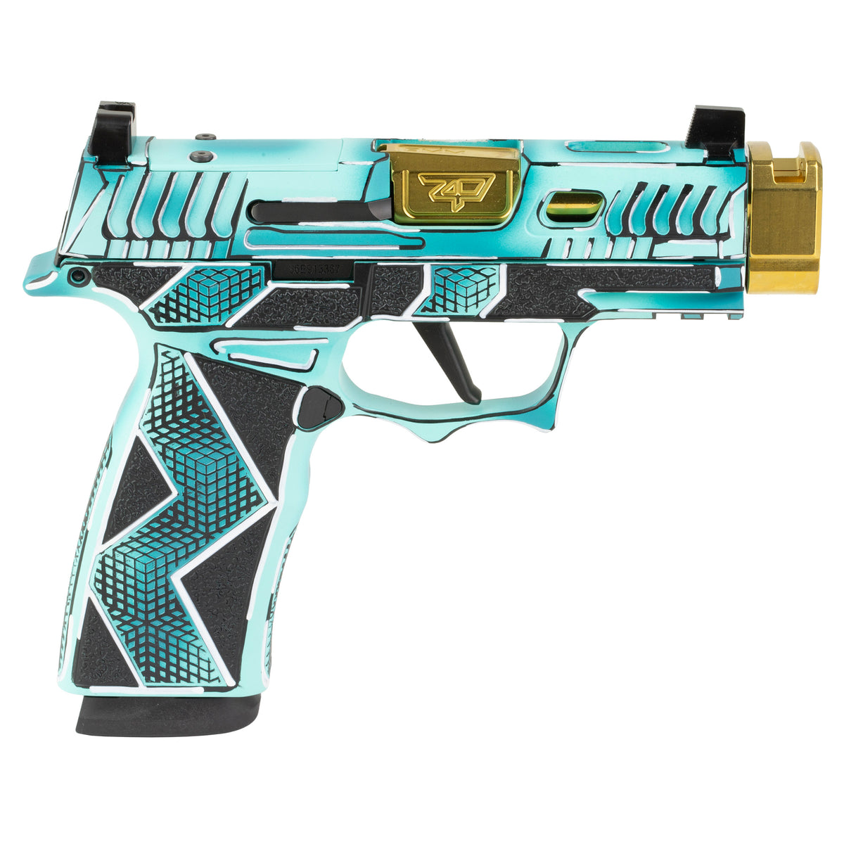 Sig Sauer P365X Komodo Anime - 9MM 17rd (Custom Dayglow Blue Cerakote Finish by Shark Coast Tactical) [SCT300-252-0409-6