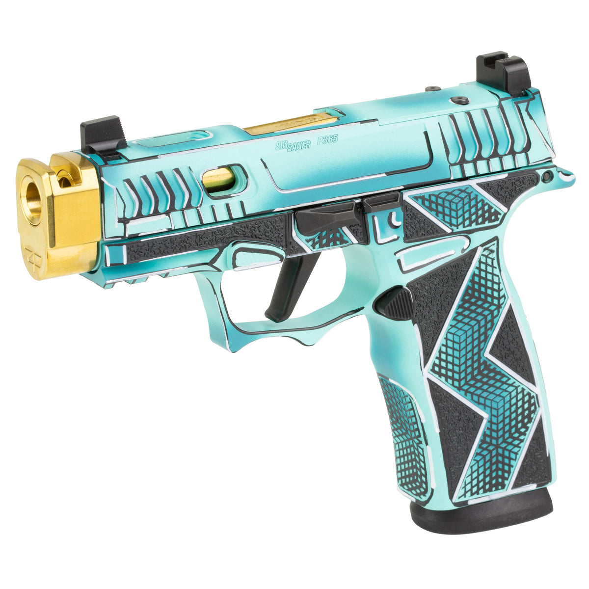 Sig Sauer P365X Komodo Anime - 9MM 17rd (Custom Dayglow Blue Cerakote Finish by Shark Coast Tactical) [SCT300-252-0409-6