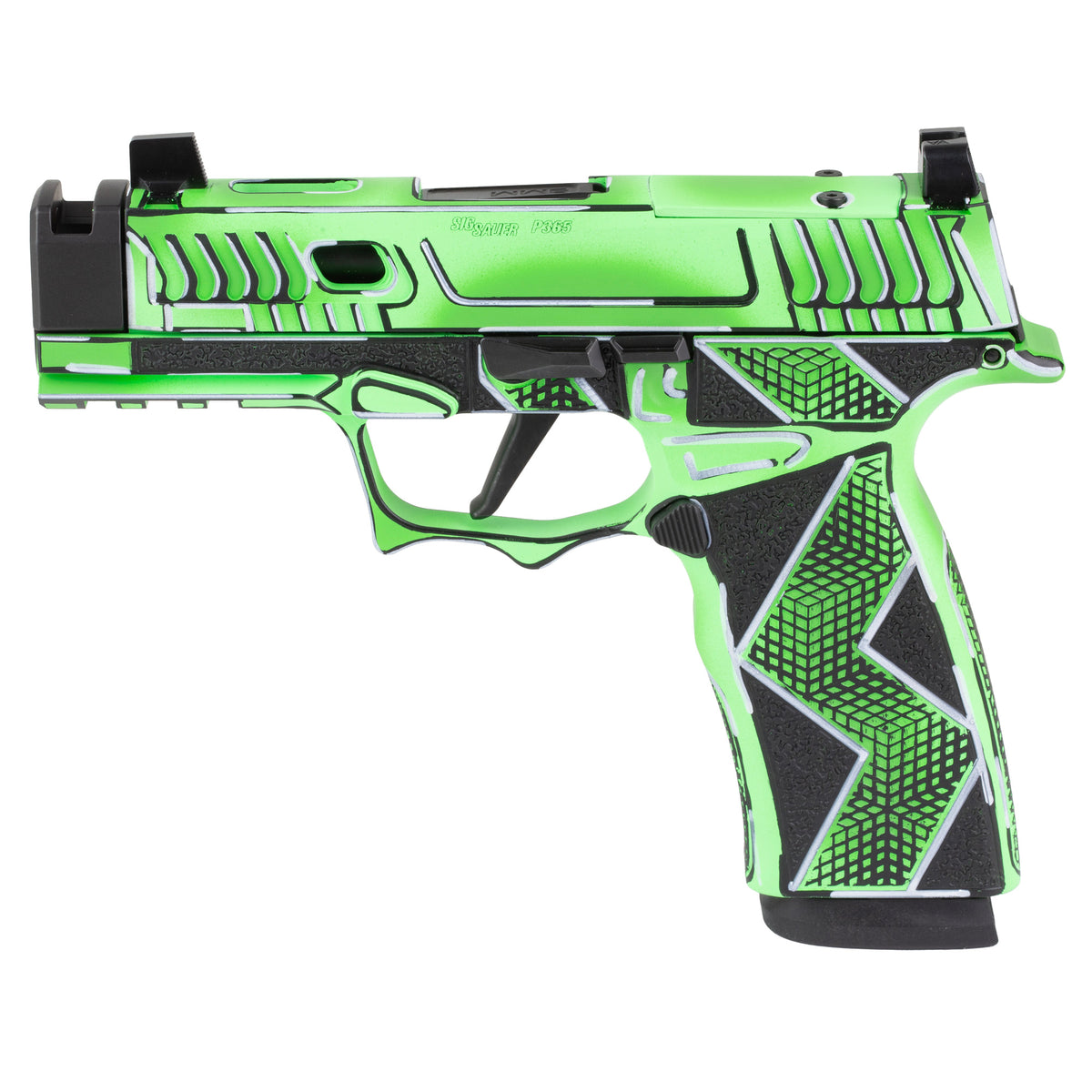 Sig Sauer P365X Komodo Anime - 9MM 17rd (Custom Dayglow Green Cerakote Finish by Shark Coast Tactical) [SCT300-258-0421-