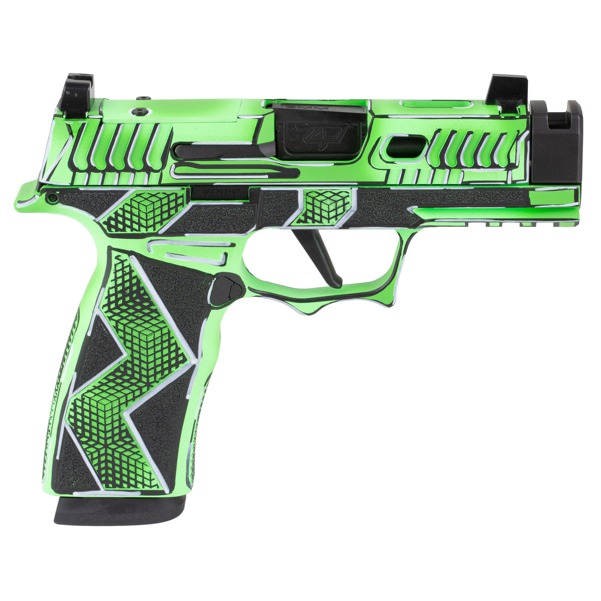 Sig Sauer P365X Komodo Anime - 9MM 17rd (Custom Dayglow Green Cerakote Finish by Shark Coast Tactical) [SCT300-258-0421-