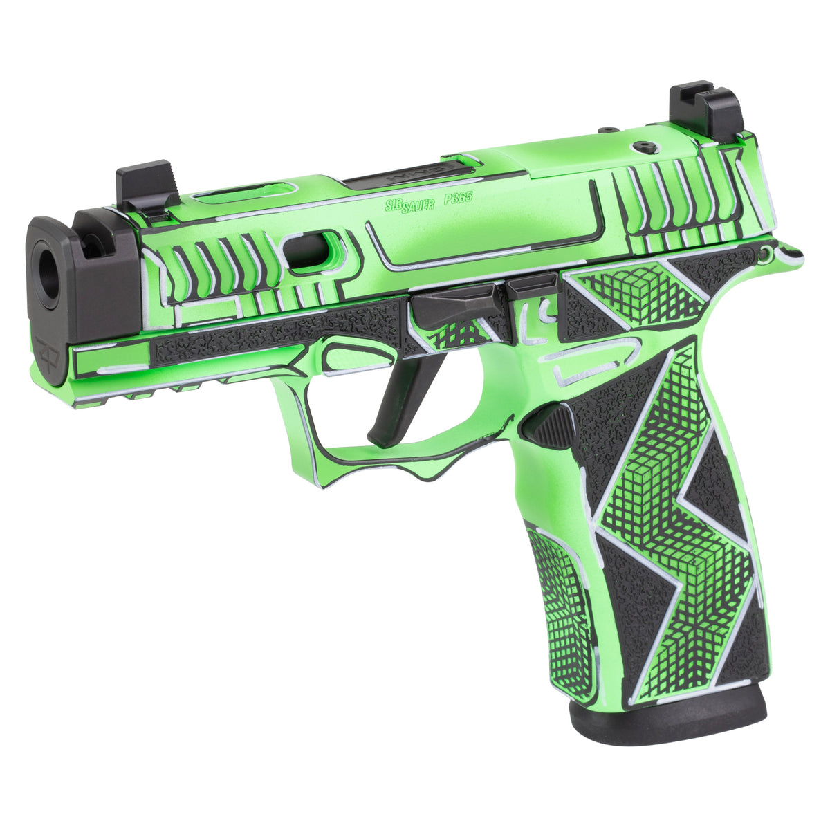 Sig Sauer P365X Komodo Anime - 9MM 17rd (Custom Dayglow Green Cerakote Finish by Shark Coast Tactical) [SCT300-258-0421-