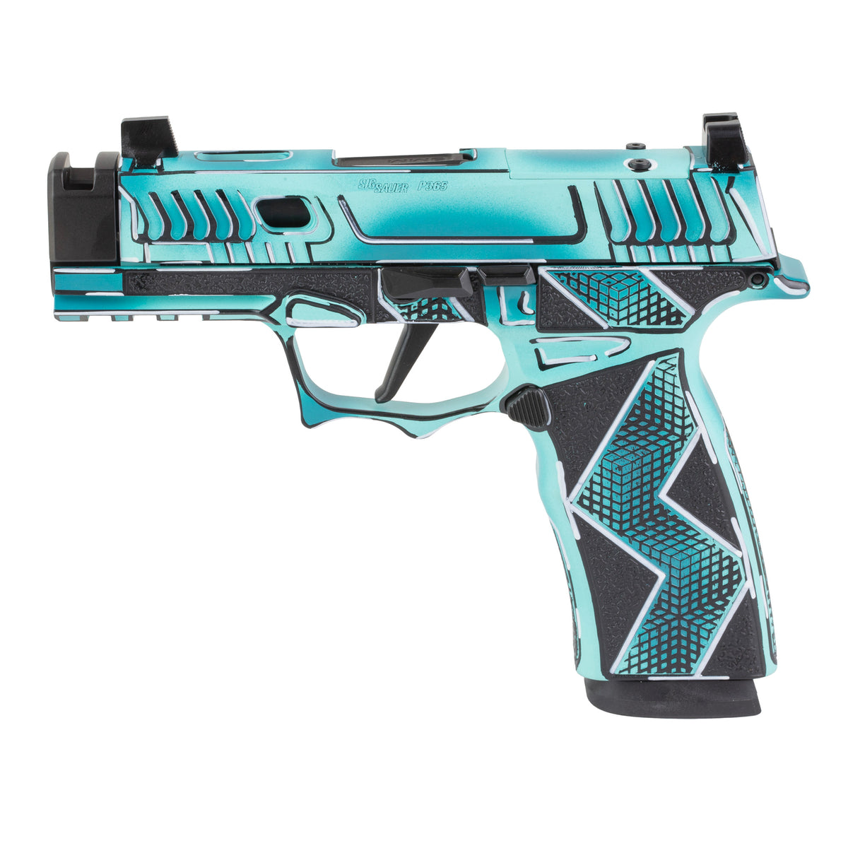Sig Sauer P365X Komodo Anime - 9MM 17rd (Custom Dayglow Blue Cerakote Finish by Shark Coast Tactical) [SCT300-258-0421-6