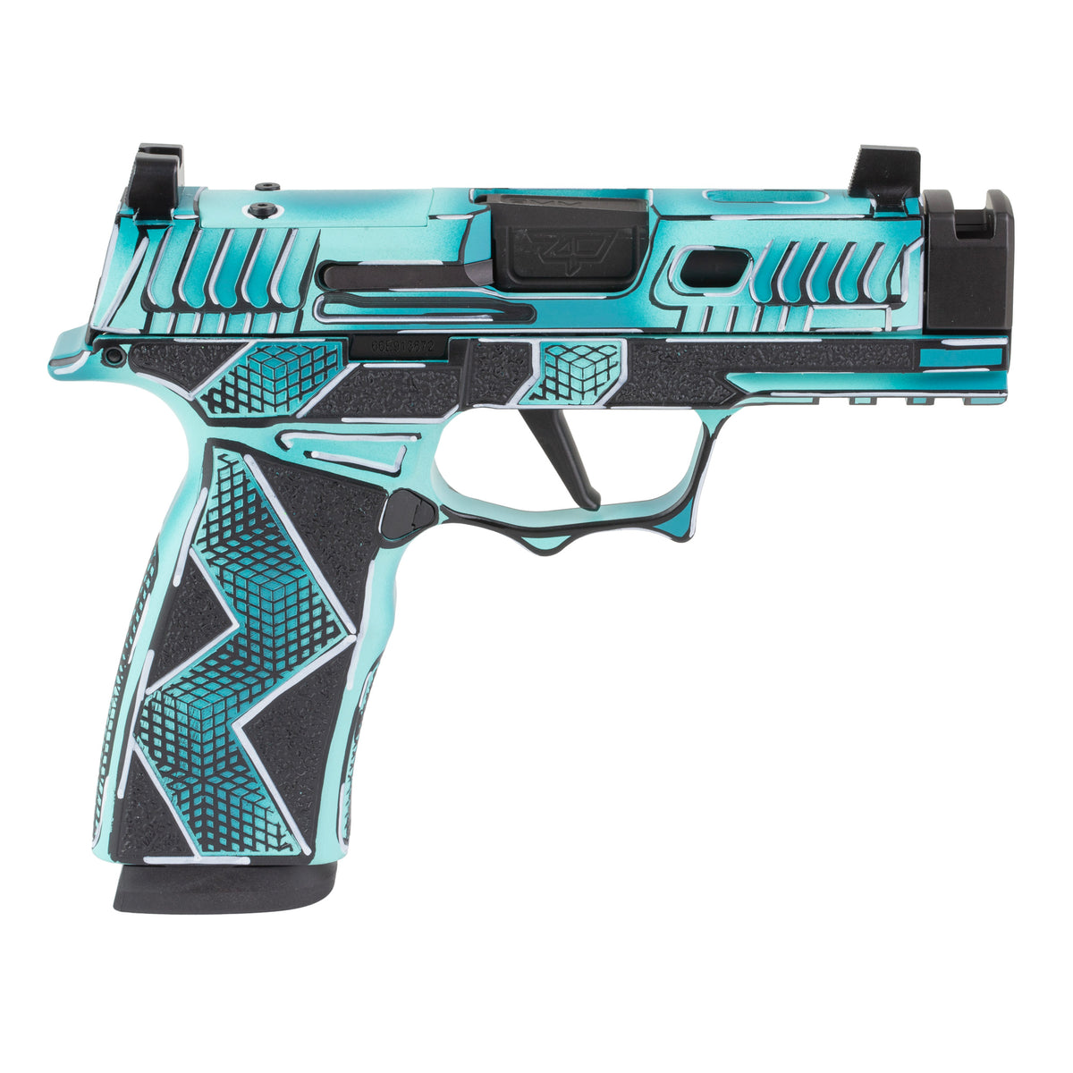 Sig Sauer P365X Komodo Anime - 9MM 17rd (Custom Dayglow Blue Cerakote Finish by Shark Coast Tactical) [SCT300-258-0421-6