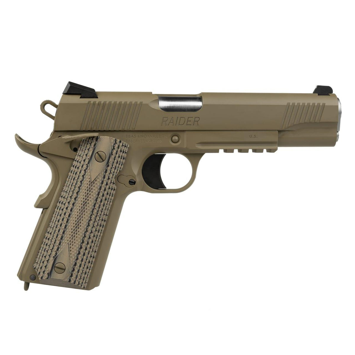 TISAS 1911 DUTY 45ACP 5'' Raider Cerakote FDE Rail G10 Grips