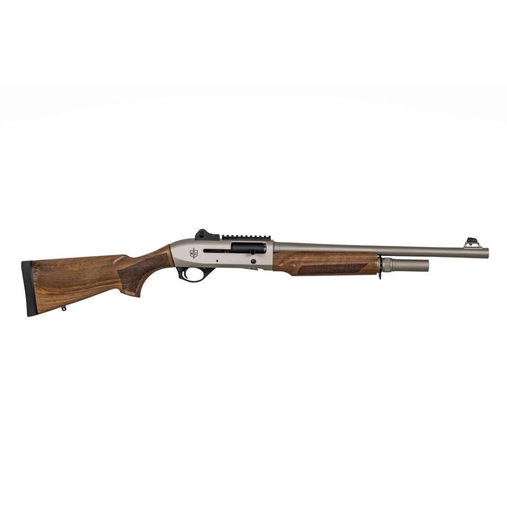 SDS Mac 2 Tactical Marine Wood Semi Auto 12 ga 18.5 Nickel Finish 5+1