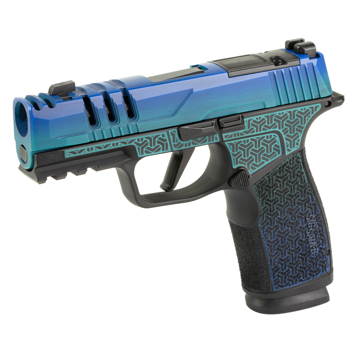Sig Sauer P365 XMACRO COMP - 9MM 3.1" 17rd (Custom Galactic June Bug Cerakote Finish by Shark Coast Tactical)