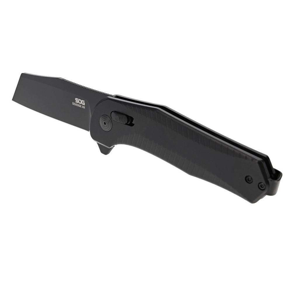 SOG KNIFE 2.9in Blade DIVERGE XR / BLACK + BLACK /  BLISTER PACK FOLDING