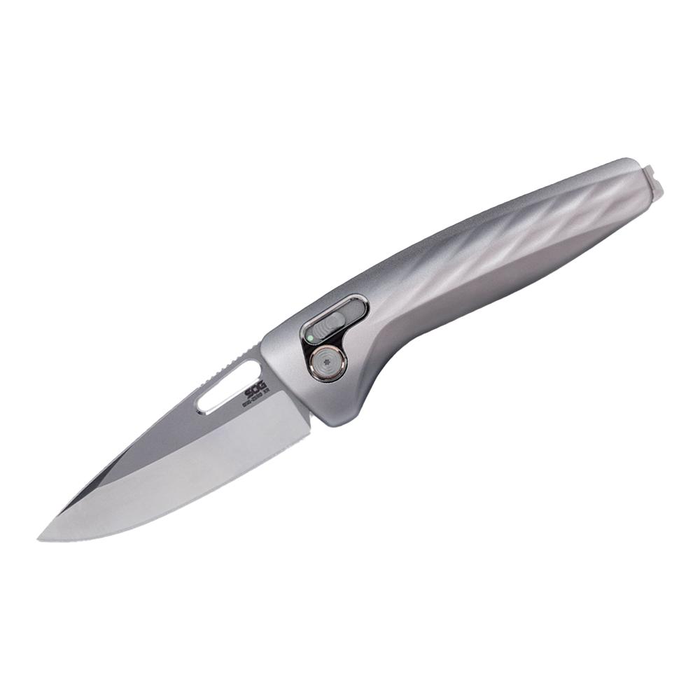 SOG SOG ONE ZERO XR 3.1'' DROP POINT BLADE BOX SILVER ALUM+BLACK CHROME