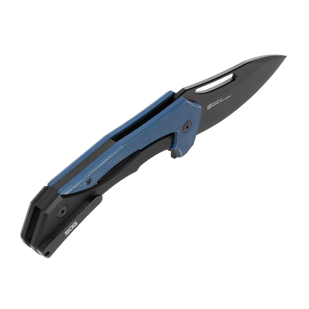 SOG KNIFE 3.4in Blade BULWARK FL / BLUE + SATIN / PRESENTATION BOX FOLDING