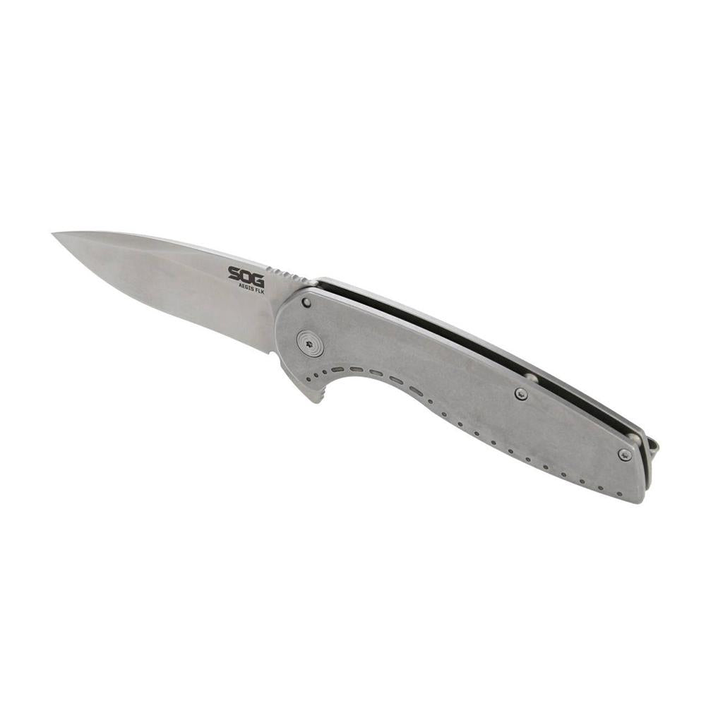 SOG AEGIS FLK 2.0 3.5'' DROP POINT BLADE BLISTER PACK STONEWASH