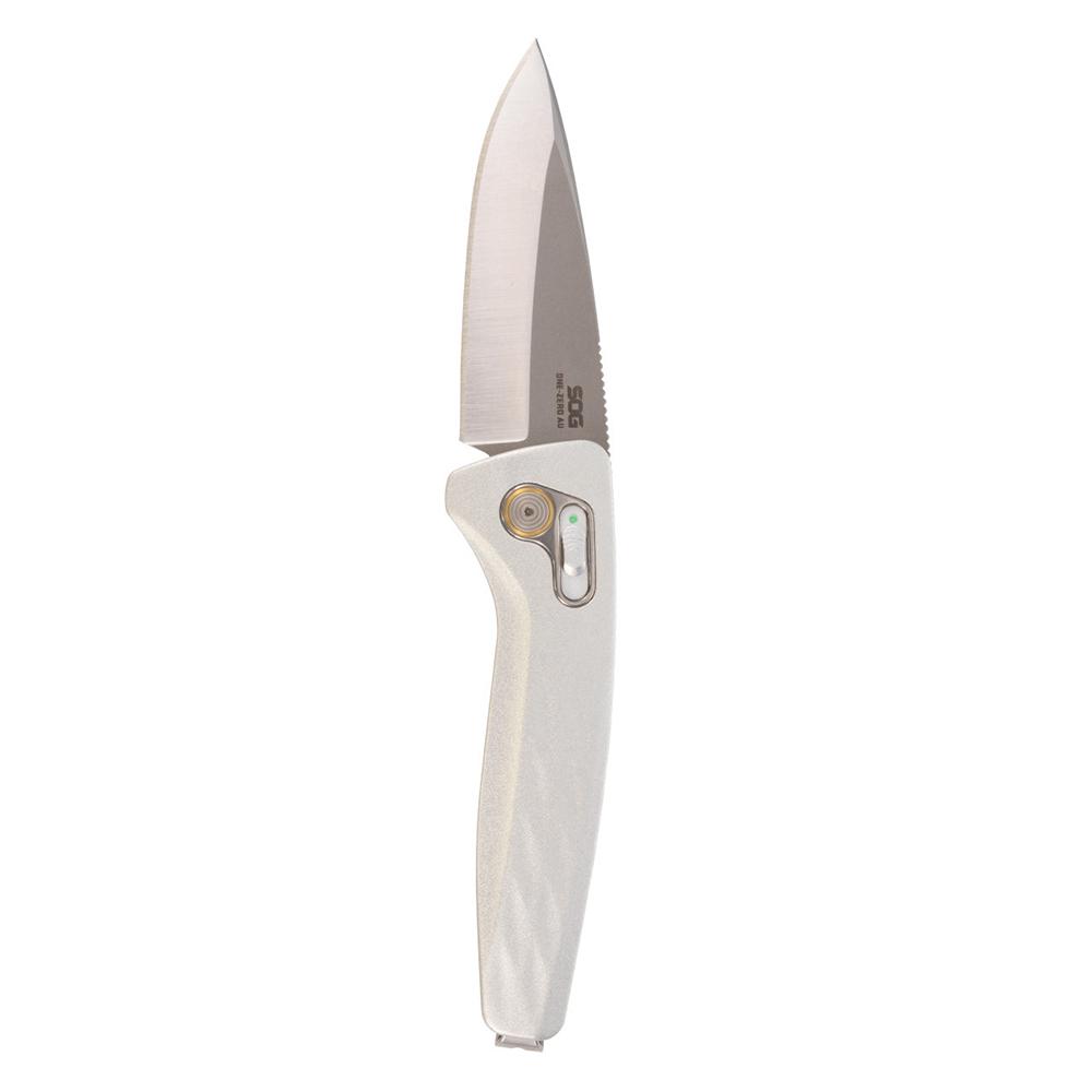 SOG ONE ZERO AU 3.1'' DROP POINT BLADE BOX SILVER + CHROME