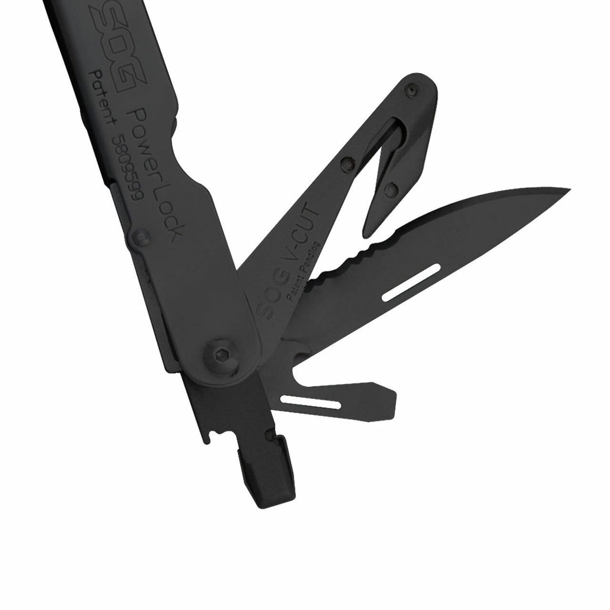 POWERLOCK EOD with  V-CUTTER - BLACK OXIDE - NYLON SHEATH