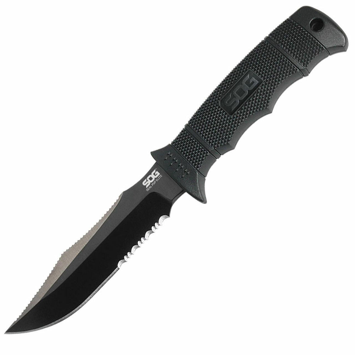SEAL PUP ELITE - KYDEX SHEATH - BLACK TINI- PARTIALLY SERRATED