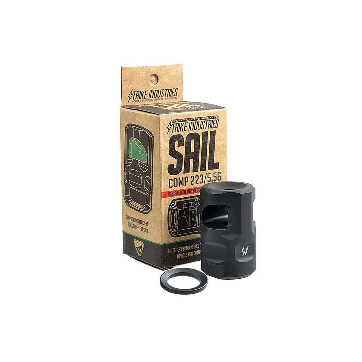Strike Industries Sail AR-15 Comp - 1/2x28 - 5.56 NATO - Crush Washer Included