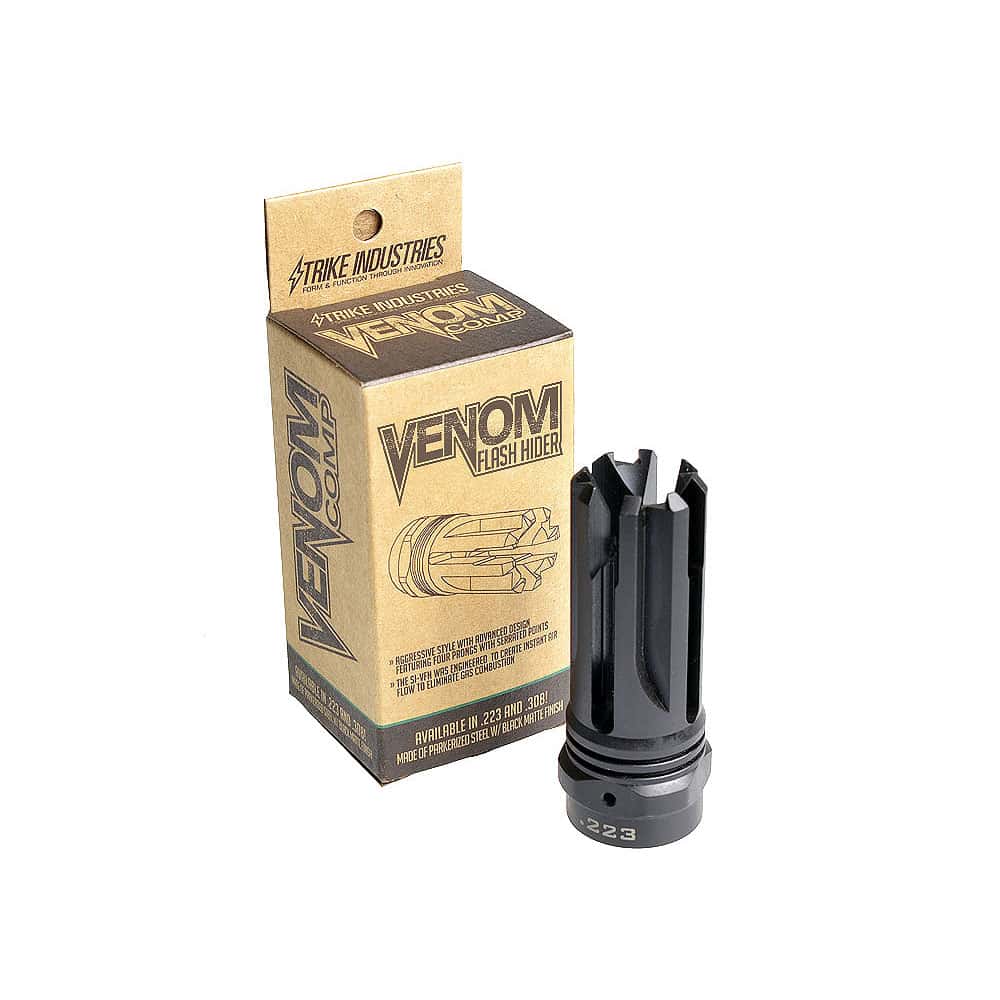 Strike Industries Venom Four Prong AR-15 Flash Hider - 1/2x28 - 5.56 NATO
