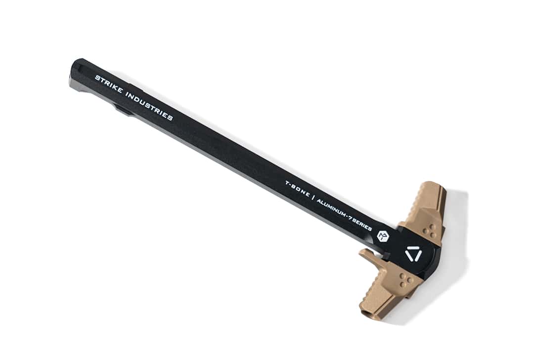 Open Box Return -Strike Industries T-Bone Gas Busting AR-15 Charging Handle - Flat-dark-earth