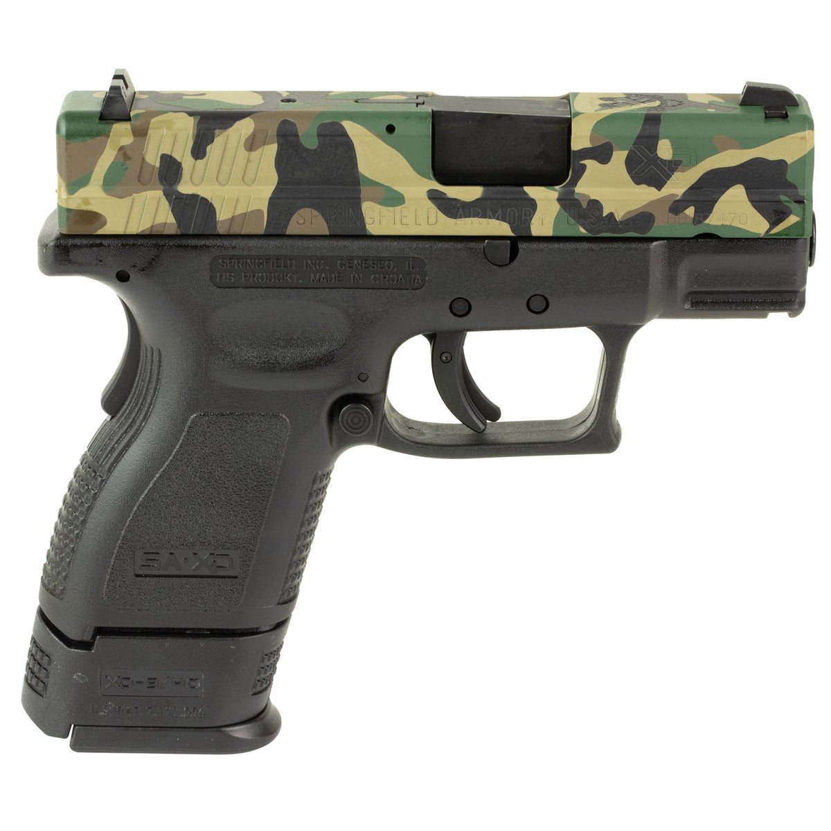 Springfield XD - 9MM 16rd (Custom M81 Woodland Camo Cerakote Finish Slide by Shark Coast Tactical)