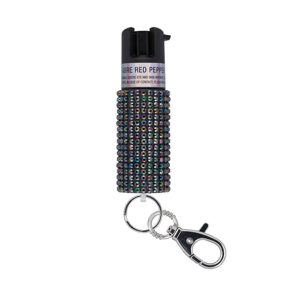 SABRE Jeweled Pepper Spray w/ Key Ring, Black