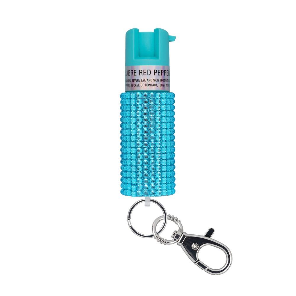 SABRE Jeweled Pepper Spray w/ Key Ring, Teal