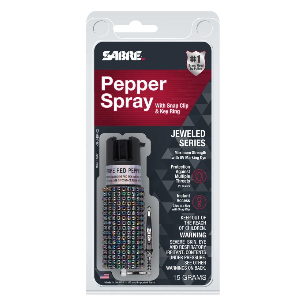 SABRE Jeweled Pepper Spray w/ Key Ring, Teal