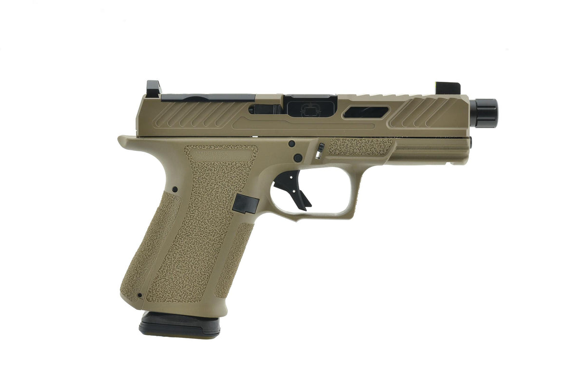 MR920 9mm FDE Elite Slide Optic DLC Spiral Threaded  DLC Grn Trit