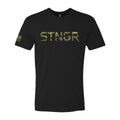 STNGR Woodland Camo Logo T-Shirt - Vintage Black