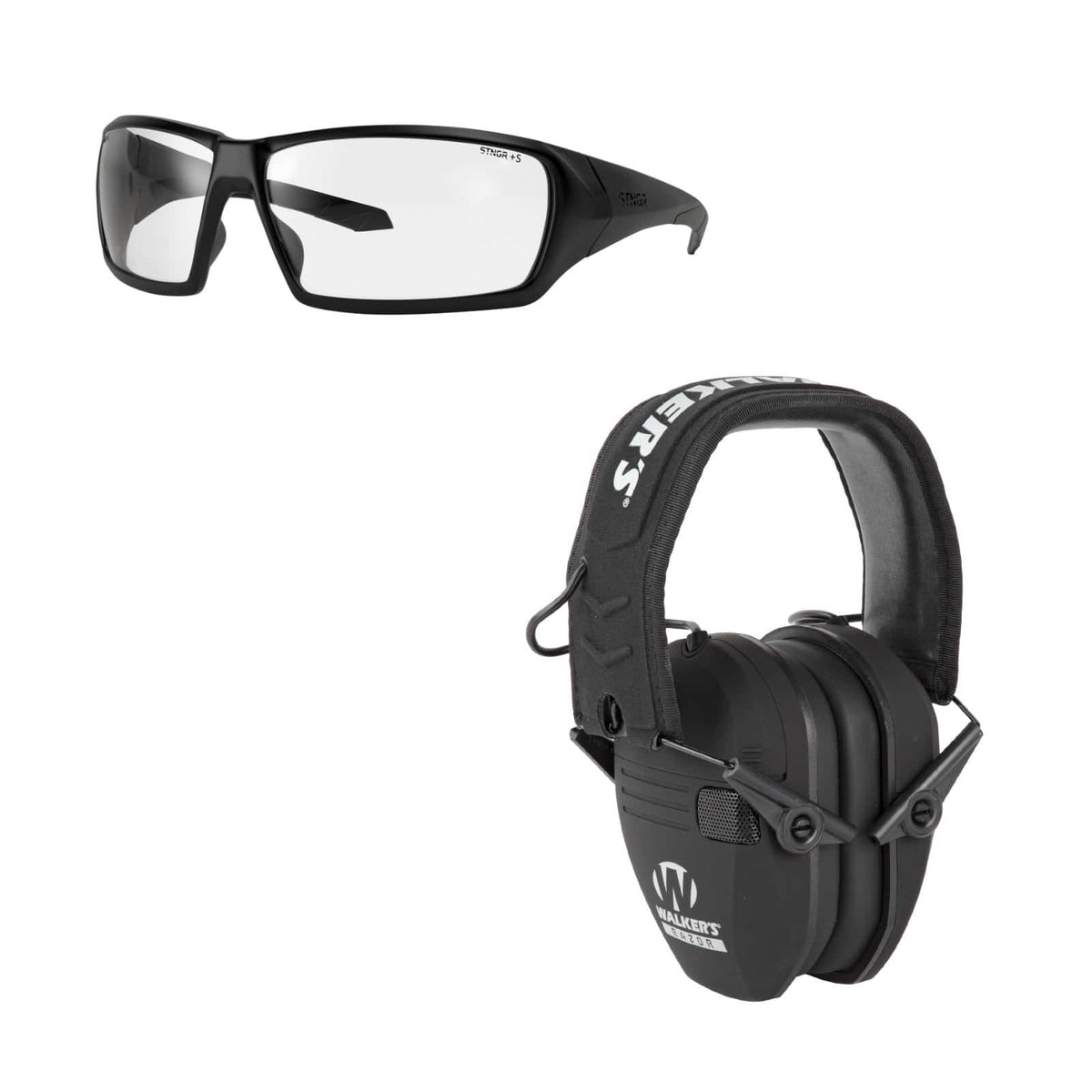 STNGR Ridge Ballistic Glasses + Walker's Electronic Earmuffs