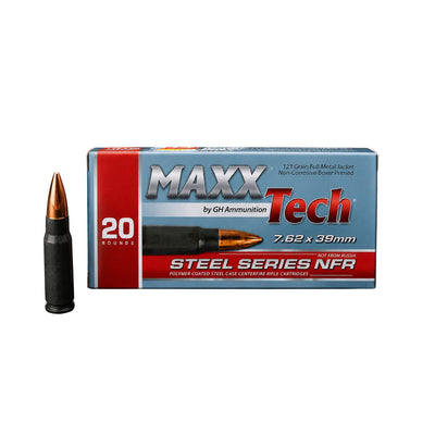 MAXXTECH STEEL SERIES NFR 7.62X39 123GR FMJ 2428FPS 20RD AMMO